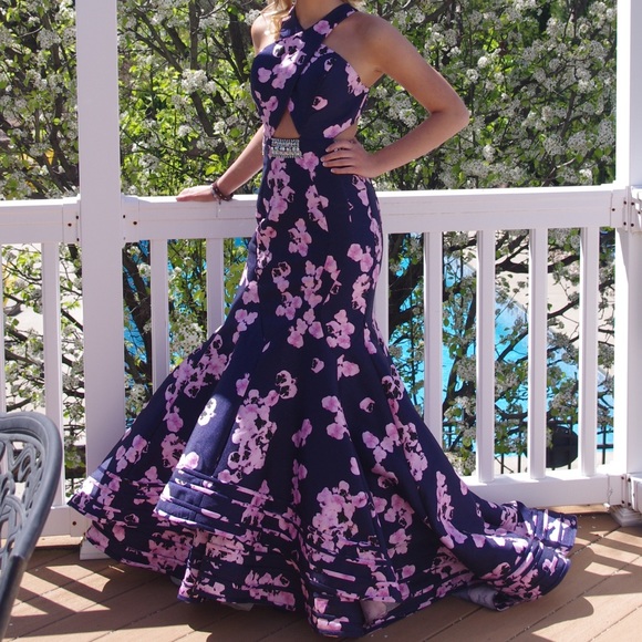 Sherri Hill Dresses & Skirts - Navy and pink floral prom dress